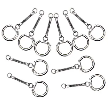 10 метални халки за ключове под формата на змийска кожа на веригата с защелкивающимся край, преходни пръстен, аксесоари за бродерия, сребро