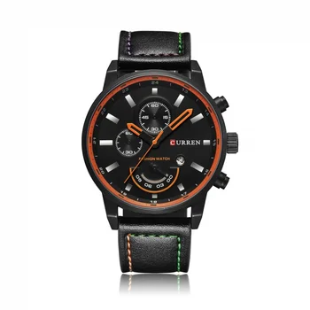 Curren New 8217 Мъжки часовник с камък колан, ежедневни водоустойчив мъжки кварцов часовник