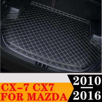 Sinjayer Подложка За Багажника на Автомобила-Водоустойчив АВТОМАТИЧНО Задния Багажник на Килими Висока Странична Транспортна Тампон Килим Подложка е Подходяща За Mazda CX-7 CX7 2010 2011-2016